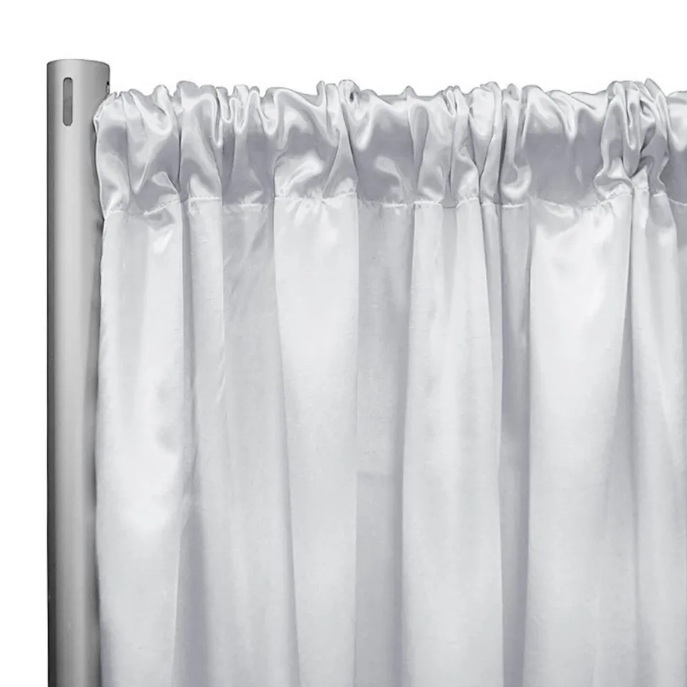 *IFR* 60" Wide Elite Taffeta Drape Panel by Eastern Mills w/ 4" Sewn Rod Pocket - White