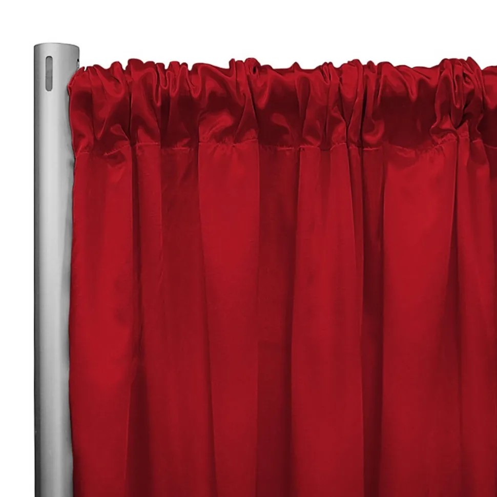 *IFR* 60" Wide Elite Taffeta Drape Panel by Eastern Mills w/ 4" Sewn Rod Pocket - Lipstick Red