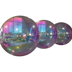 Iridescent Giant Inflatable Mirror Ball Sphere – Maxorb™ Reflective Ceiling Event Decor – Commercial Installation Sizes