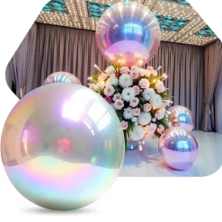 Iridescent Giant Inflatable Mirror Ball Sphere – Maxorb™ Reflective Ceiling Event Decor – Commercial Installation Sizes