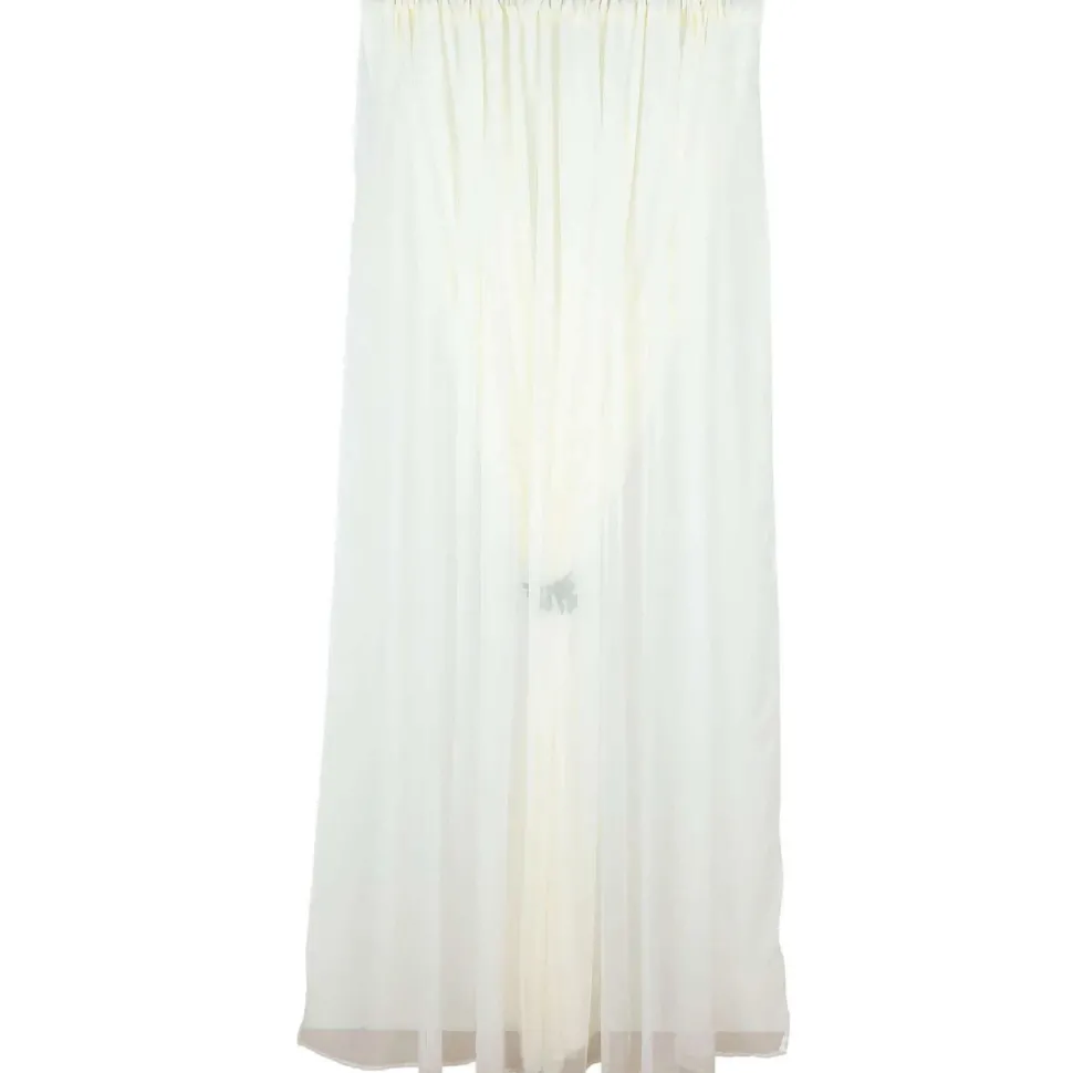 Ivory Double Sheer Backdrop Drape – 10ft Height x 10ft Wide Chiffon & Polyester Dual Layer Event Divider Curtain with Rod Pockets