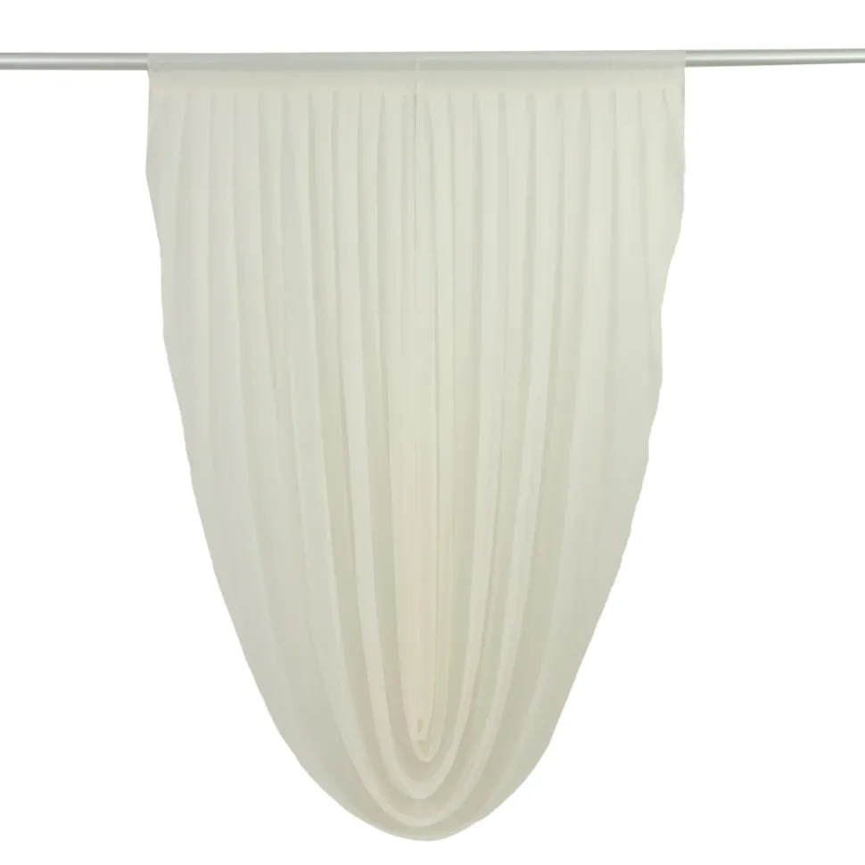 Ivory Sheer Chiffon Valance Curtain – Curved Backdrop Swag Topper with Rod Pocket (4ft Wide x 4ft, 5ft, 6ft Height Options)