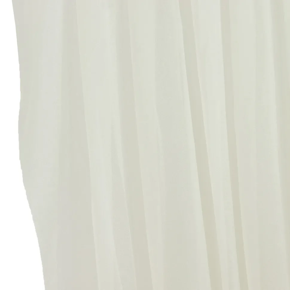 Ivory Sheer Chiffon Valance Curtain – Curved Backdrop Swag Topper with Rod Pocket (4ft Wide x 4ft, 5ft, 6ft Height Options)