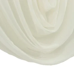 Ivory Sheer Chiffon Valance Curtain – Curved Backdrop Swag Topper with Rod Pocket (4ft Wide x 4ft, 5ft, 6ft Height Options)