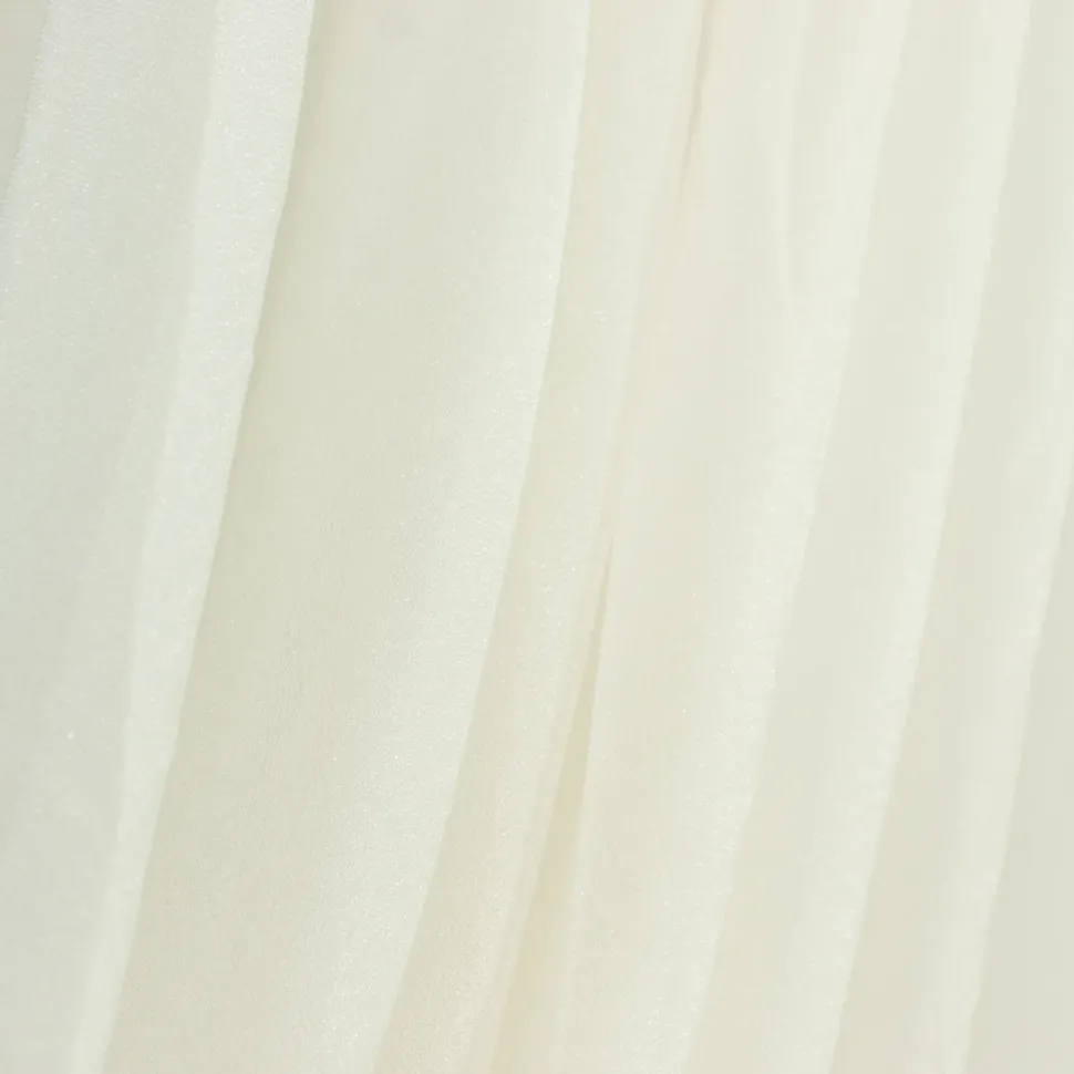 Ivory Sheer Chiffon Valance Curtain – Curved Backdrop Swag Topper with Rod Pocket (4ft Wide x 4ft, 5ft, 6ft Height Options)