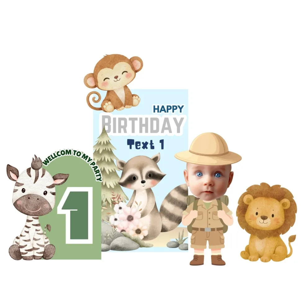 Jungle Safari Foam Core Birthday Backdrop Kit by PopScene™