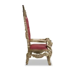 King Throne Chair - Gold/Red Frame