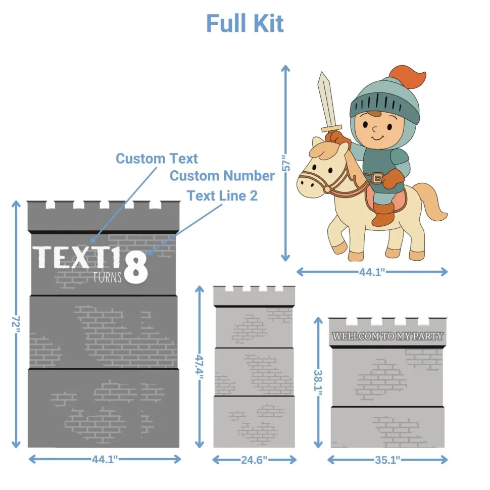 Knights & Castles Foam Core Birthday Backdrop Kit by PopScene™