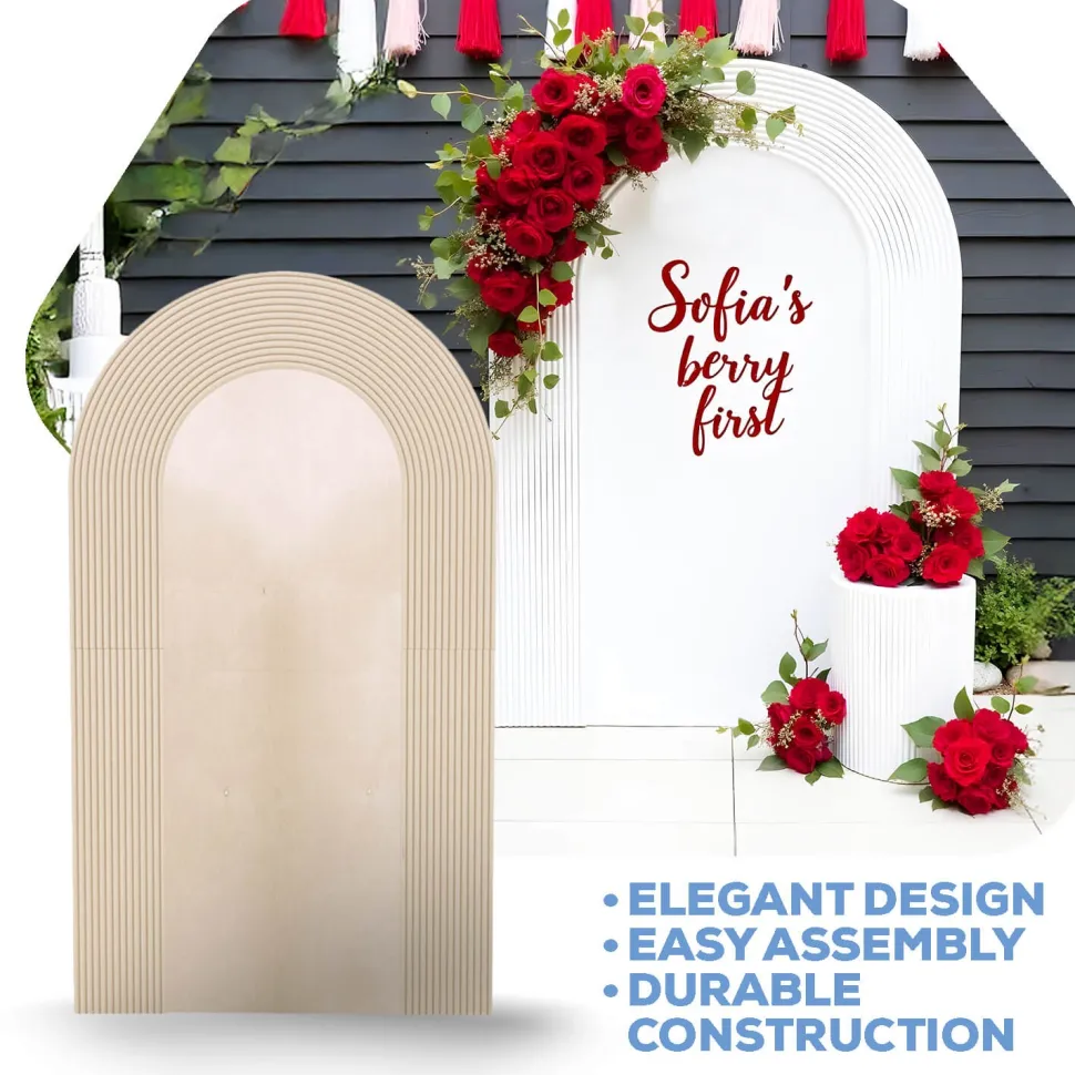 Large Full Arch Collapsing w/ 12" Ripple Edge Chiara Wall Panel - Select Your Size!