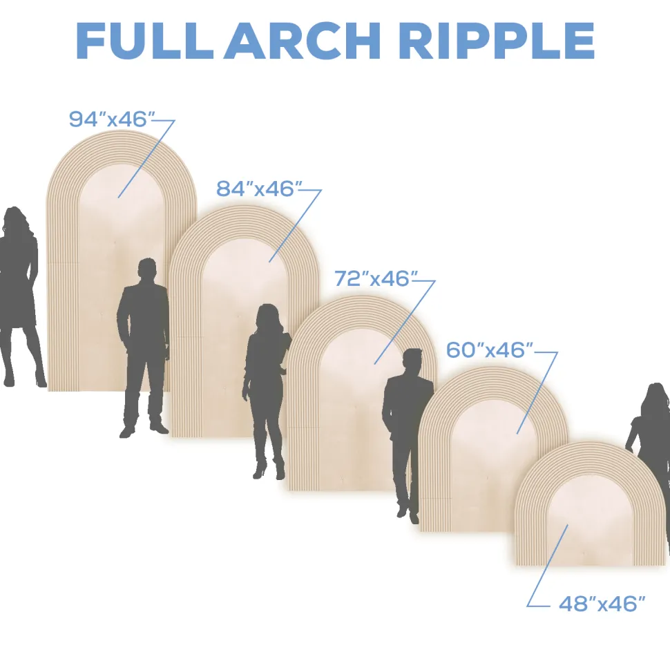 Large Full Arch Collapsing w/ 12" Ripple Edge Chiara Wall Panel - Select Your Size!