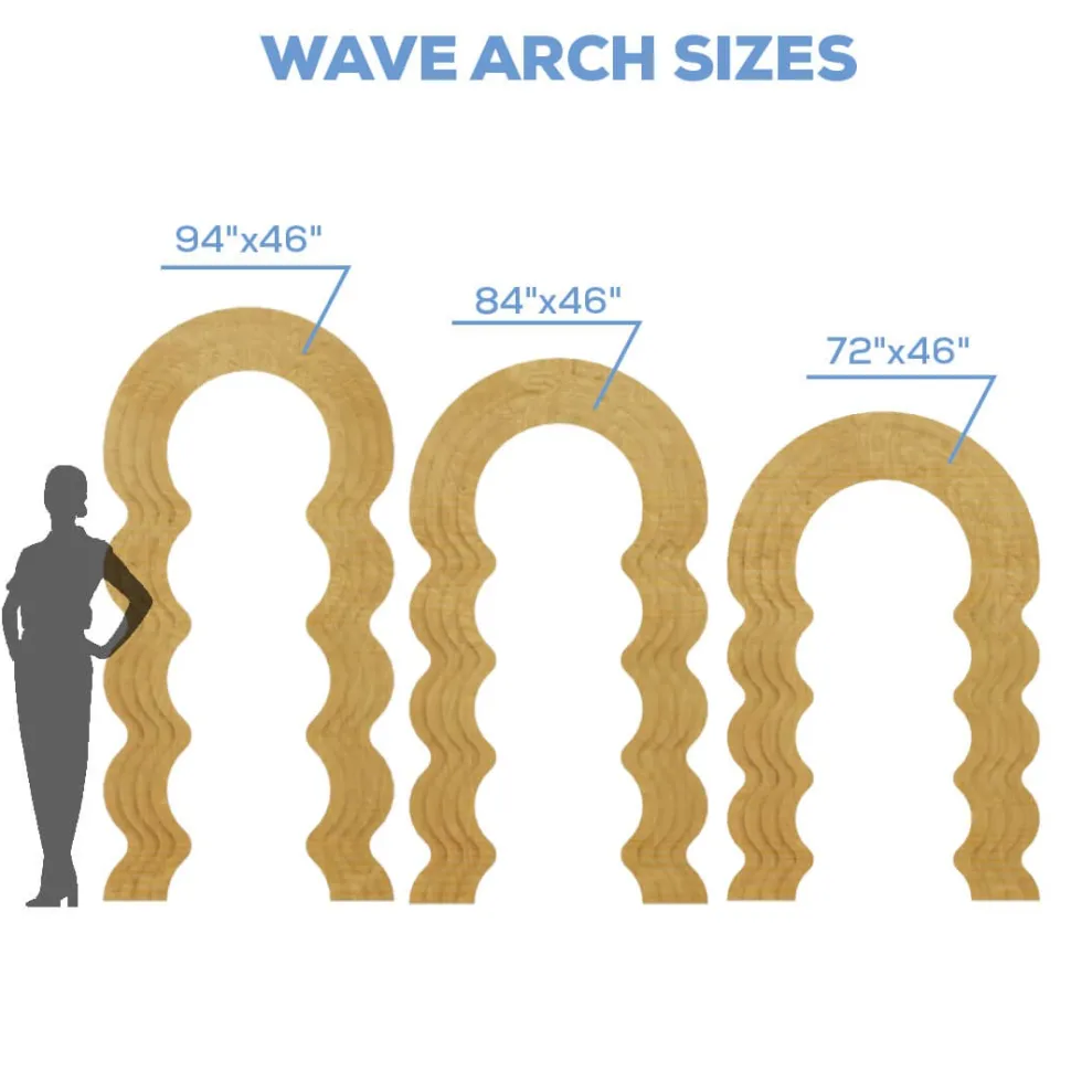 Large Open Wavy Chiara Wall Arch Panel - Select Your Size!