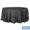 Large Petal Gatsby Circle - Round Tablecloth - 120" - Black
