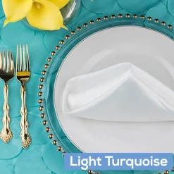 Large Petal Gatsby Circle - Round Tablecloth - 120" - Light Turquoise