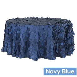 Large Petal Gatsby Circle - Round Tablecloth - 120" - Navy Blue