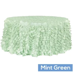 Large Petal Gatsby Circle - Round Tablecloth - 120" - Mint Green