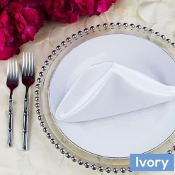 Large Petal Gatsby Circle - Round Tablecloth - 120" - Ivory