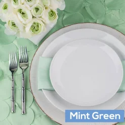 Large Petal Gatsby Circle - Round Tablecloth - 132" - Mint Green