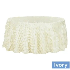 Large Petal Gatsby Circle - Round Tablecloth - 132" - Ivory