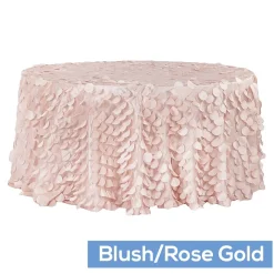 Large Petal Gatsby Circle - Round Tablecloth - 132" - Blush/Rose Gold