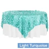 Large Petal Gatsby Circle - Square Table Overlay / Tablecloth - 90" x 90" - Light Turquoise