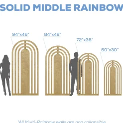 Large Tiered Rainbow Arch Chiara Wall Panel - Solid Middle - Select Your Size!