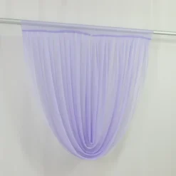 Lavender Lilac Sheer Chiffon Valance Curtain – Curved Backdrop Swag Topper with Rod Pocket (4ft Wide x 4ft, 5ft, 6ft Height Options)