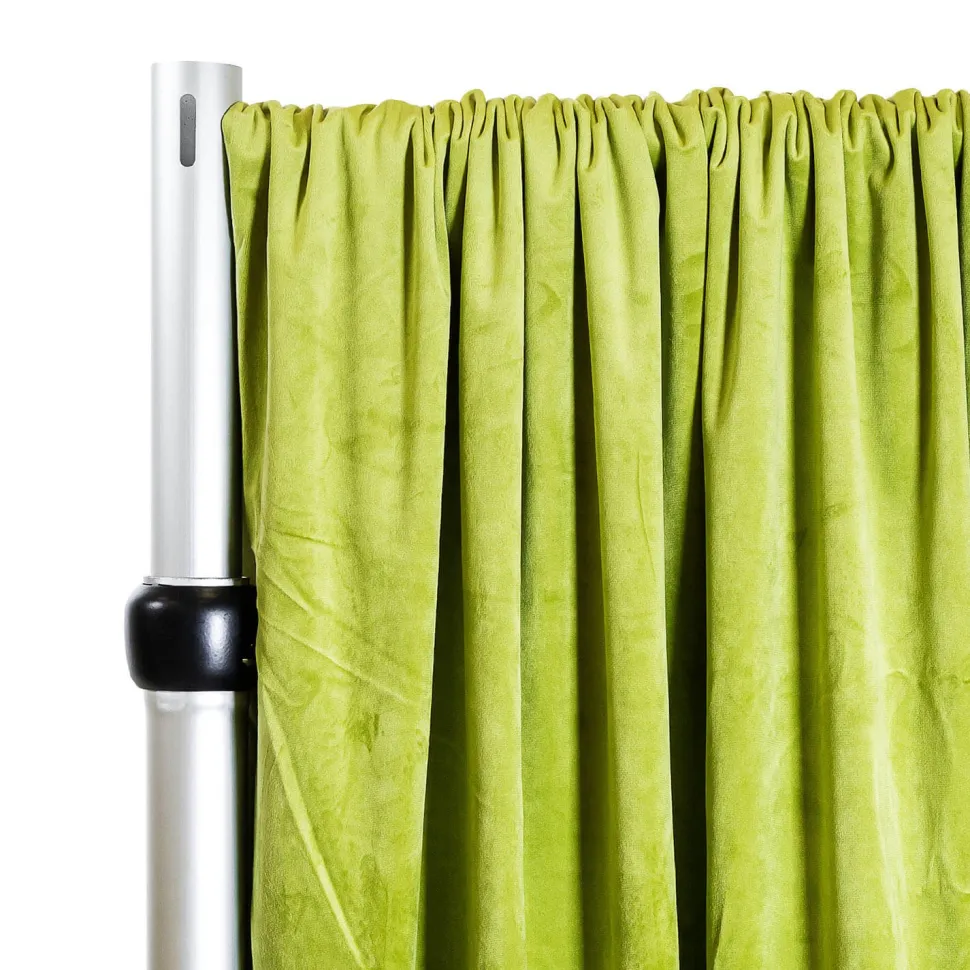 Lavish Velvet Wide Width Drape w/ Sewn Rod Pocket - Moss