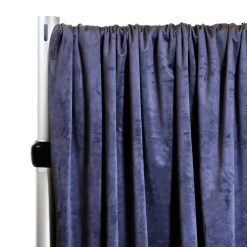 Lavish Velvet Wide Width Drape w/ Sewn Rod Pocket - Graphite