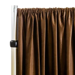 Lavish Velvet Wide Width Drape w/ Sewn Rod Pocket - Coffee