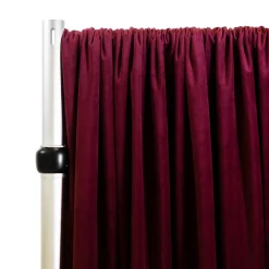 Lavish Velvet Wide Width Drape w/ Sewn Rod Pocket - Burgundy