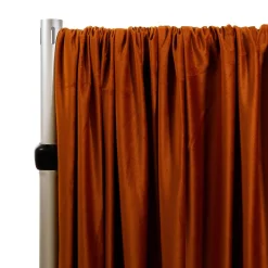 Lavish Velvet Wide Width Drape w/ Sewn Rod Pocket - Brick