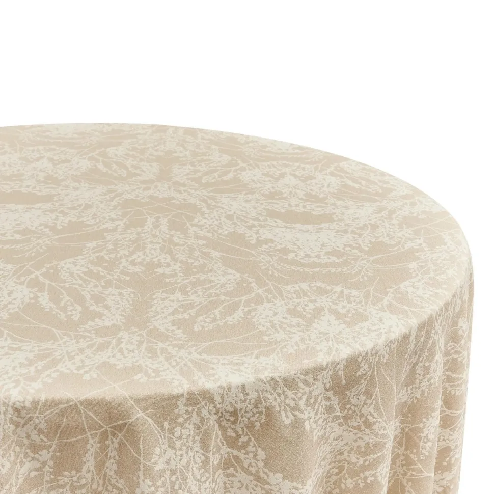 Leaf Branch Reversible Jacquard Tablecloth 120" Round - Multiple Color Options