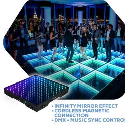 LED 3D Dance Floor w/ Magnetic Connection - 10ft x 10ft
