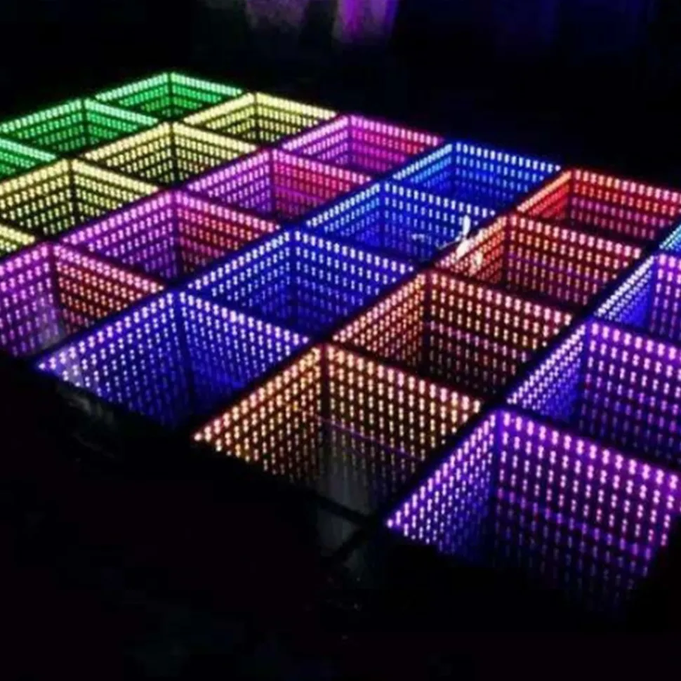 LED 3D Dance Floor w/ Magnetic Connection - 16ft x 16ft