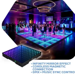 LED 3D Dance Floor w/ Magnetic Connection - 12ft x 12ft