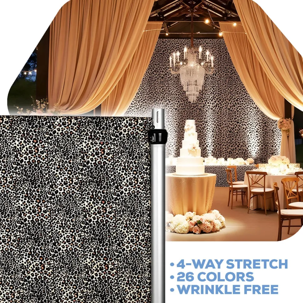 Leopard 4-Way Stretch Spandex Drape Panel - Choose your Size