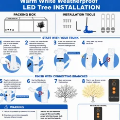 Lighted Cherry Blossom LED Tree - AC Adapter - 960 LEDs - Warm White- 8FT Tall