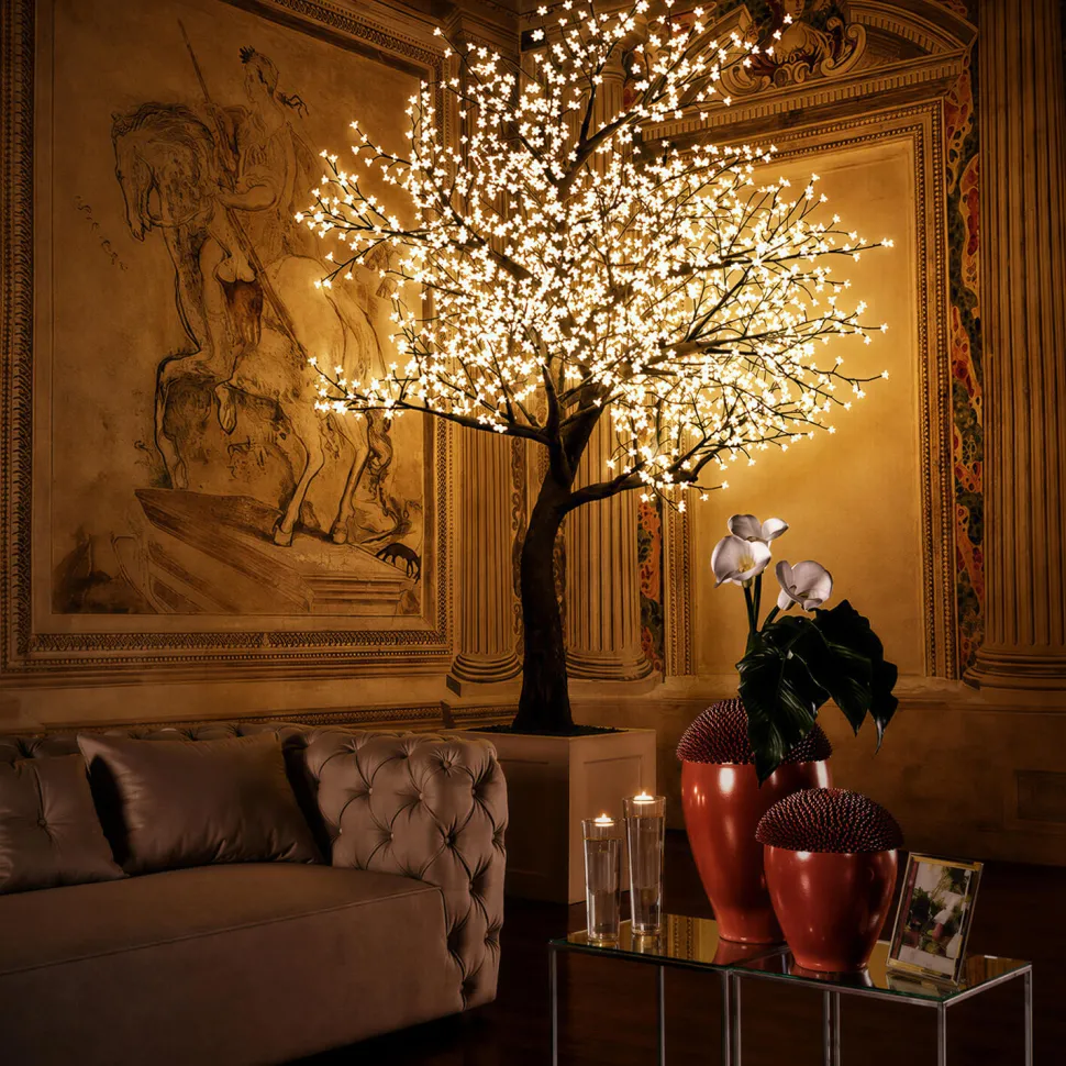 Lighted Cherry Blossom LED Tree - AC Adapter - 1000 LEDs - RGBW w/ Remote & Many Functions! - 8FT Tall