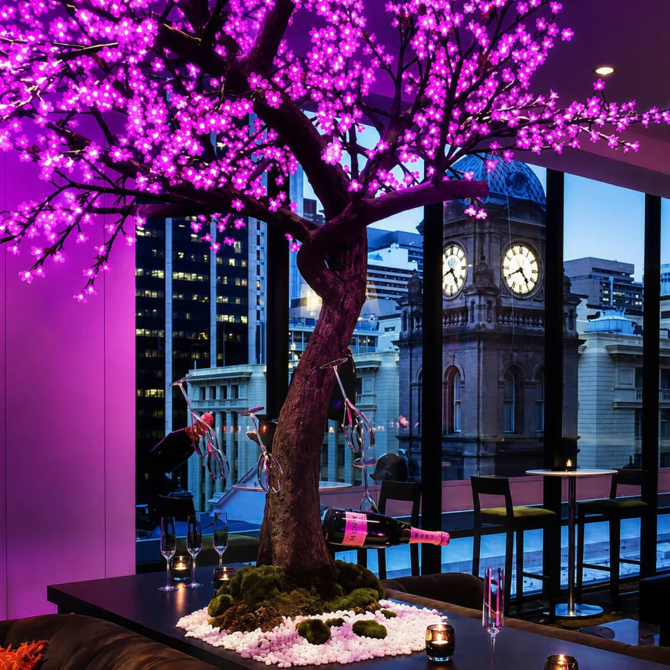 Lighted Cherry Blossom LED Tree - AC Adapter - 1000 LEDs - RGBW w/ Remote & Many Functions! - 8FT Tall