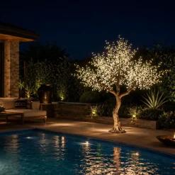 Lighted Cherry Blossom LED Tree - AC Adapter - 1200 LEDs - Warm White - 9FT Tall