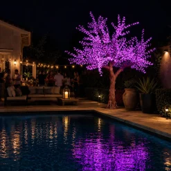 Lighted Cherry Blossom LED Tree - AC Adapter - 2400 LEDs - RGBW w/ Remote & Many Functions! - 10FT Tall