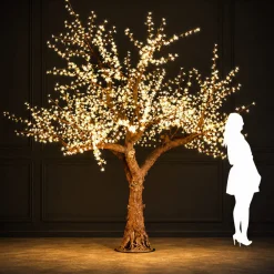 Lighted Cherry Blossom LED Tree - AC Adapter - 2400 LEDs - RGBW w/ Remote & Many Functions! - 10FT Tall