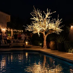 Lighted Cherry Blossom LED Tree - AC Adapter - 2400 LEDs - RGBW w/ Remote & Many Functions! - 10FT Tall