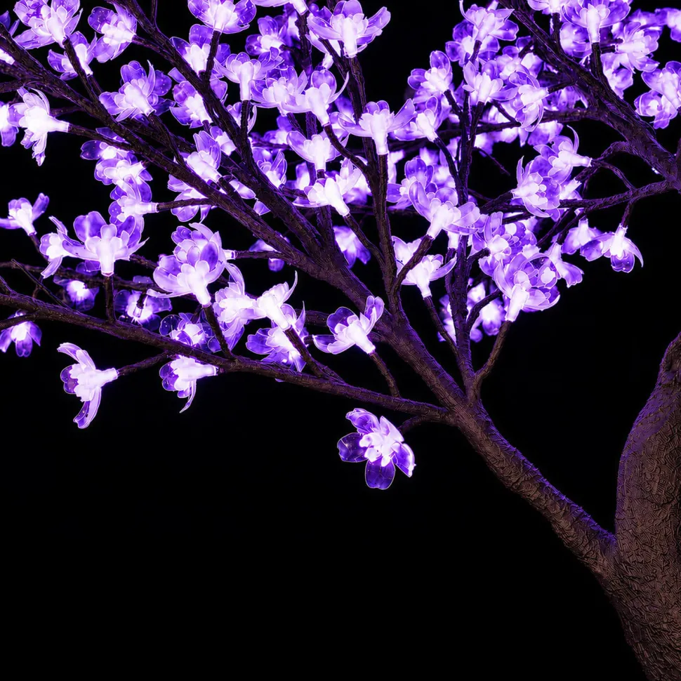 Lighted Grand Centerpiece or Floor Cherry Blossom LED Tree - AC Adapter - 700 LEDs - RGBW w/ Remote & Many Functions! - 6.5FT Tall