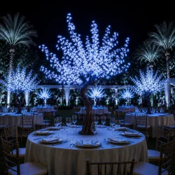Lighted Grand Centerpiece or Floor Cherry Blossom LED Tree - AC Adapter - 700 LEDs - RGBW w/ Remote & Many Functions! - 6.5FT Tall