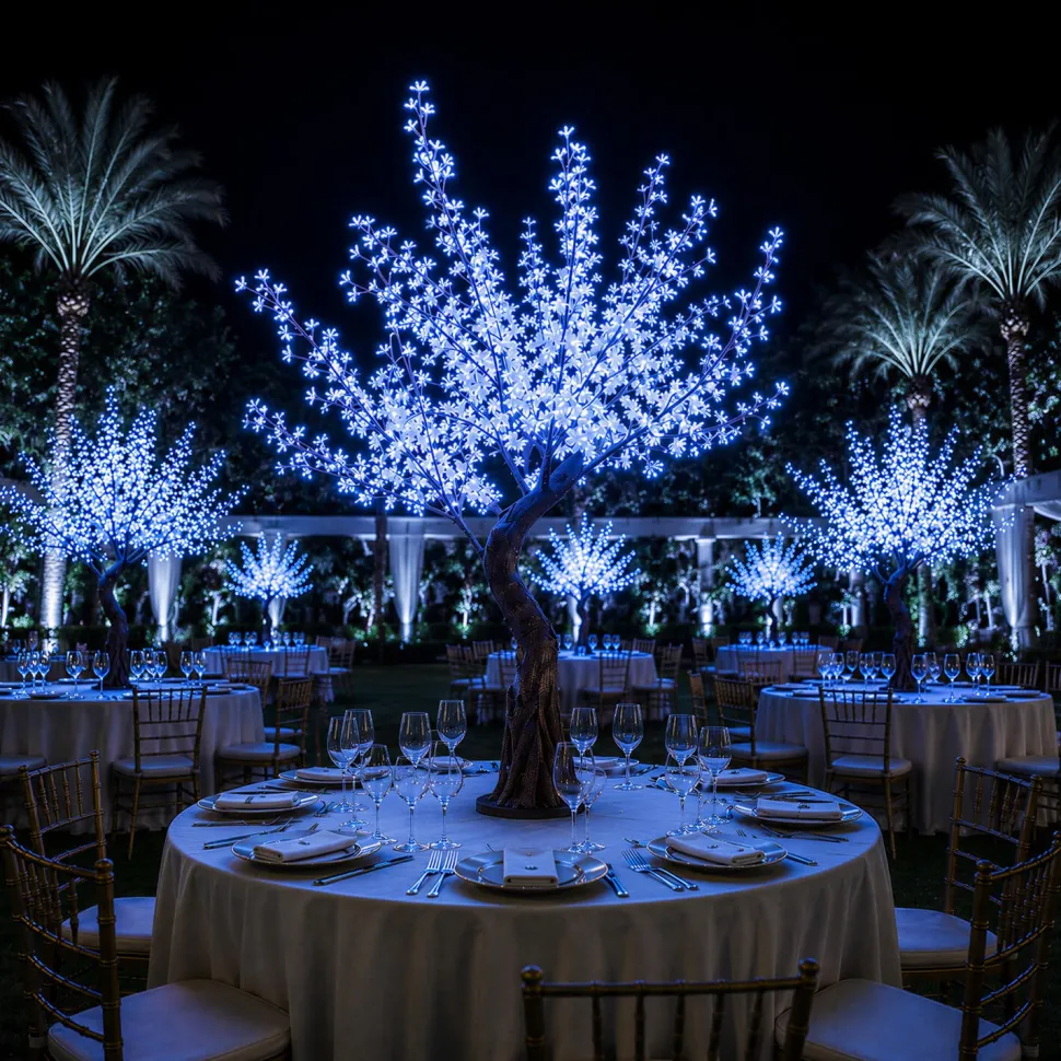 Lighted Grand Centerpiece or Floor Cherry Blossom LED Tree - AC Adapter - 700 LEDs - RGBW w/ Remote & Many Functions! - 6.5FT Tall
