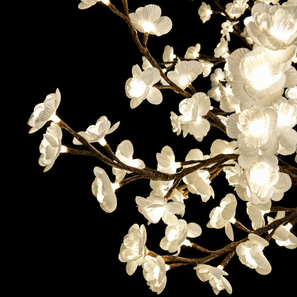 Lighted White Cherry Blossom Flower LED Tree - AC Adapter - 1200 LEDs - Warm White - 9FT Tall