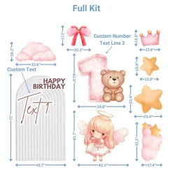 Little Angel Foam Core Birthday Backdrop Kit by PopScene™