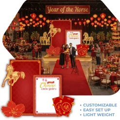 Lunar New Year Prosperity Foam Core Backdrop Kit by PopScene™