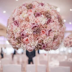 LUXE Blush & Pink Mixed Floral Ball Table Centerpiece - 31 Inches